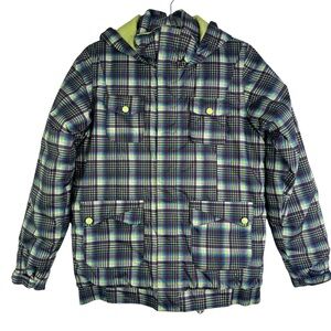 BURTON‎ Twist Bomber Fun Plaid Ski Snowboard Jacket Coat Kids Girls US 18 XL